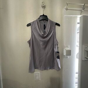 Rachel Gray Draped Sleeveless Tank Top